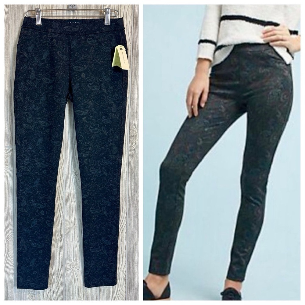 NEW! ANTHROPOLOGIE Sanctuary Stretch Paisley Pants Size XS Womens NWT